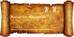 Morariu Manassé névjegykártya